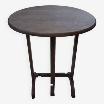 Small folding wooden pedestal table