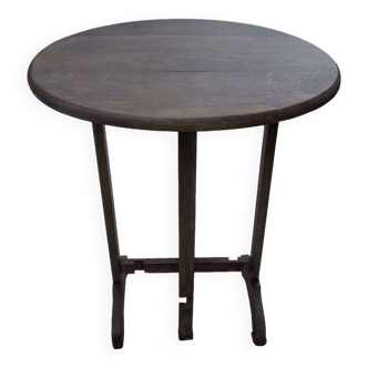 Small folding wooden pedestal table