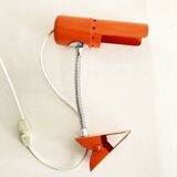 Delmas orange flexible clamp lamp, 1970s
