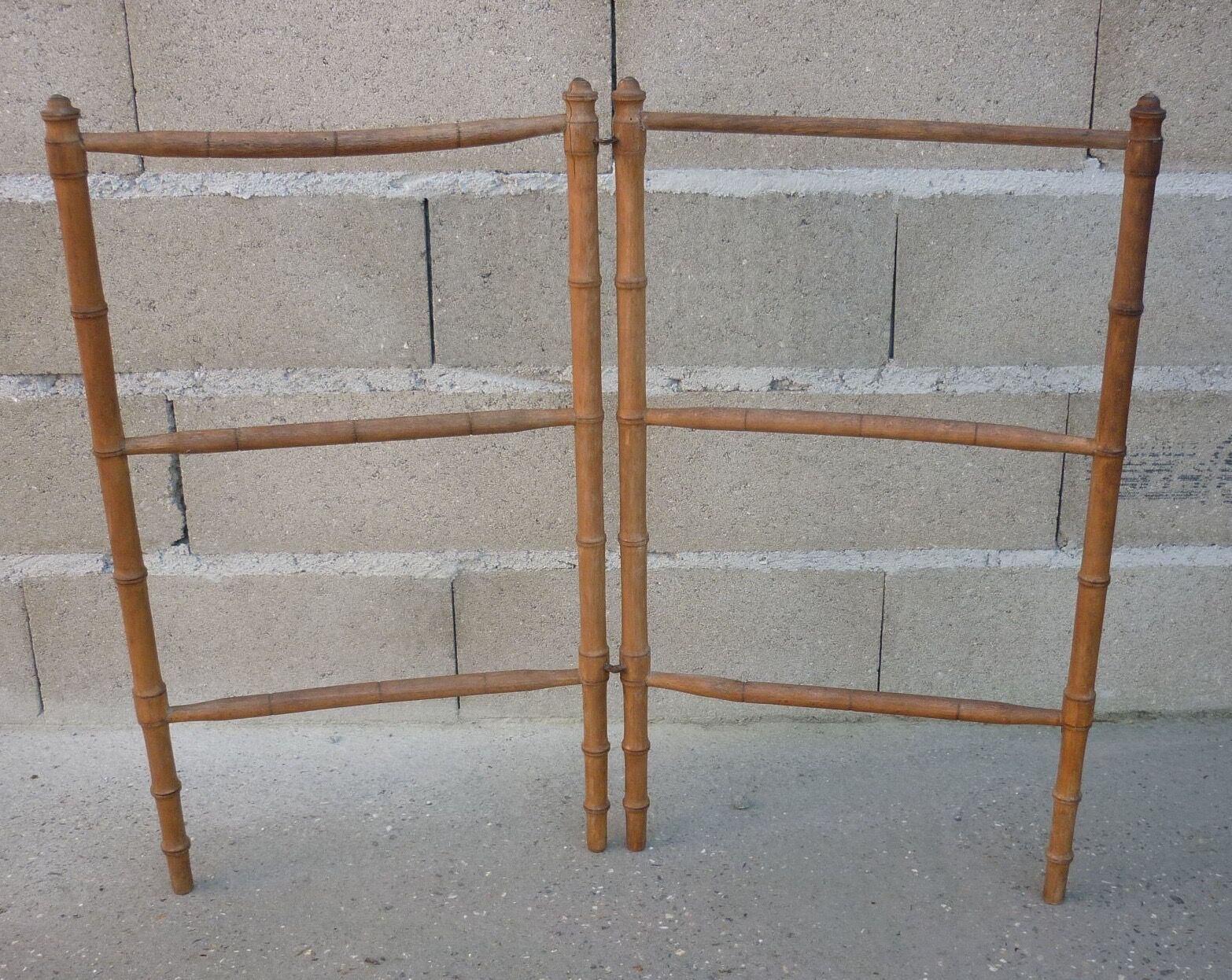 Old wooden towel rack