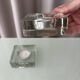 Set of 2 Heavy Glass Tea Light Holders – Minimalist Square Candle Holders
