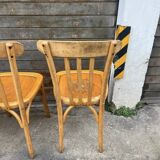 (Lot) 5 stamped Lutherma chairs (light oak)