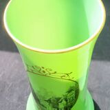 Paire de Vase en opaline verte XIX ème
