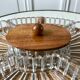 Wooden top and art deco glass 30s