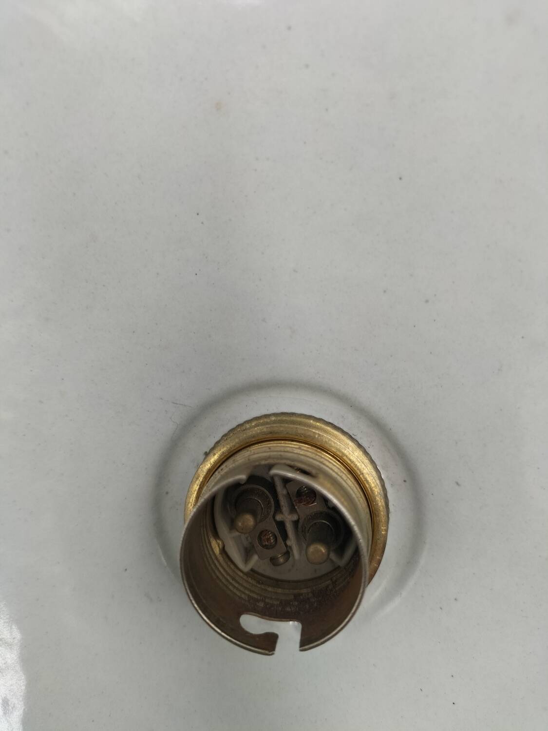 Pair of enamelled metal pendant lights