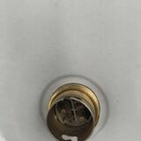 Pair of enamelled metal pendant lights