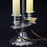 Lampe Bouillotte en bronze argenté XIXème