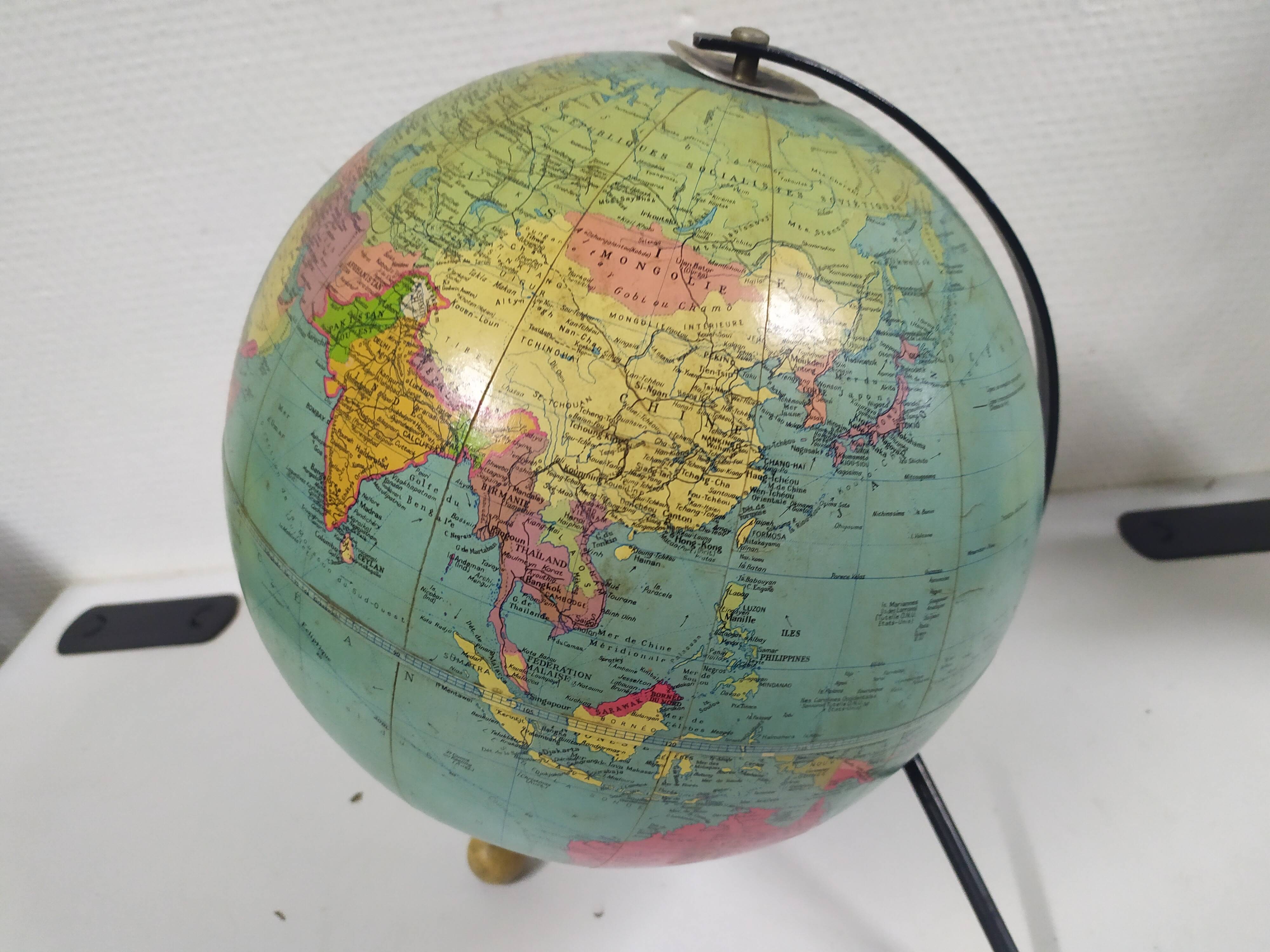 Globe world map George Philip London 1962 Taride design 60's