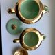 Duo of teapot and green milk pot sage 50s