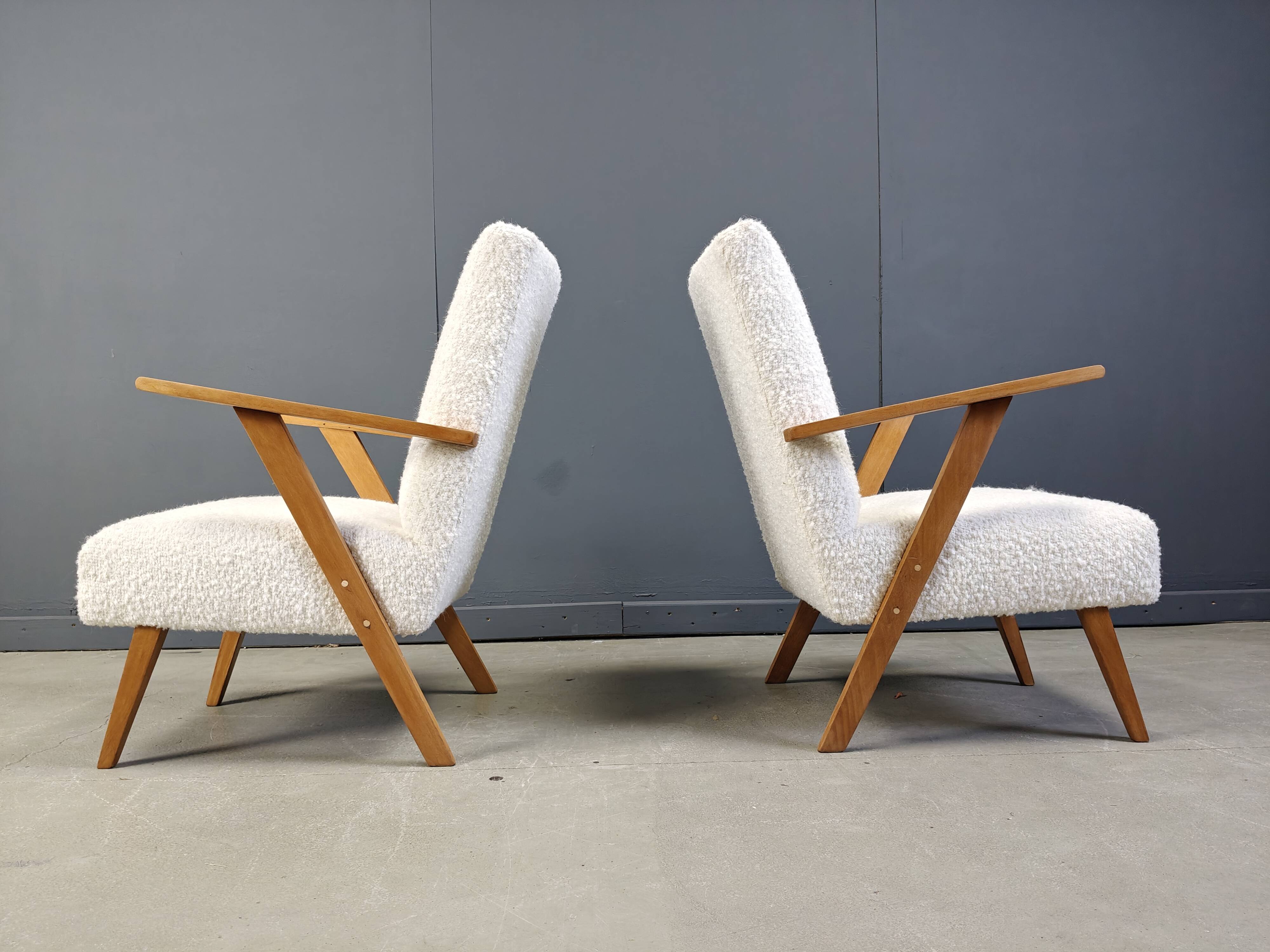 Pair of mid century dutch armchairs, 1960s