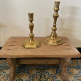 Duo of brass candlesticks