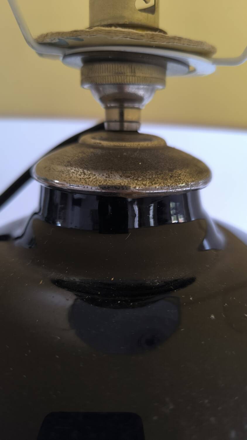 Black opaline ball lamp 1950