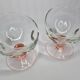 Pair of standing glass cups, 16 cm, pink