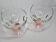 Pair of standing glass cups, 16 cm, pink