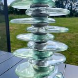 Large glass pebble lamp base from the 70s/80s