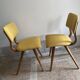 Teak, yellow, Danish dining chairs