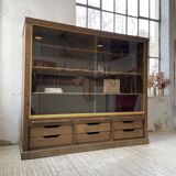 XXL oak display cabinet