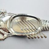 Lobster Platter and SIX Lobster Forks. Lobster Serving Set.