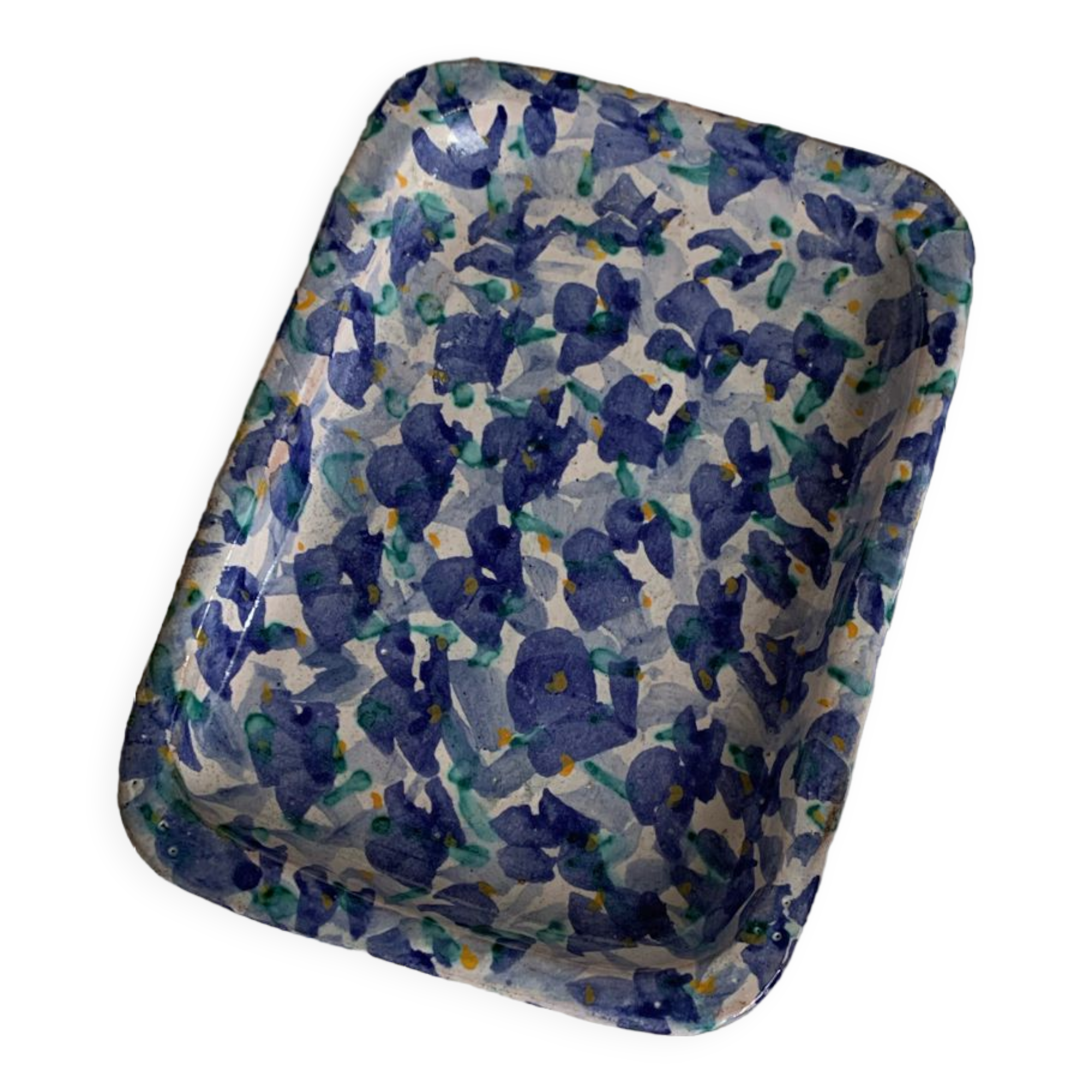 Empty floral pocket hand-painted ceramic tray