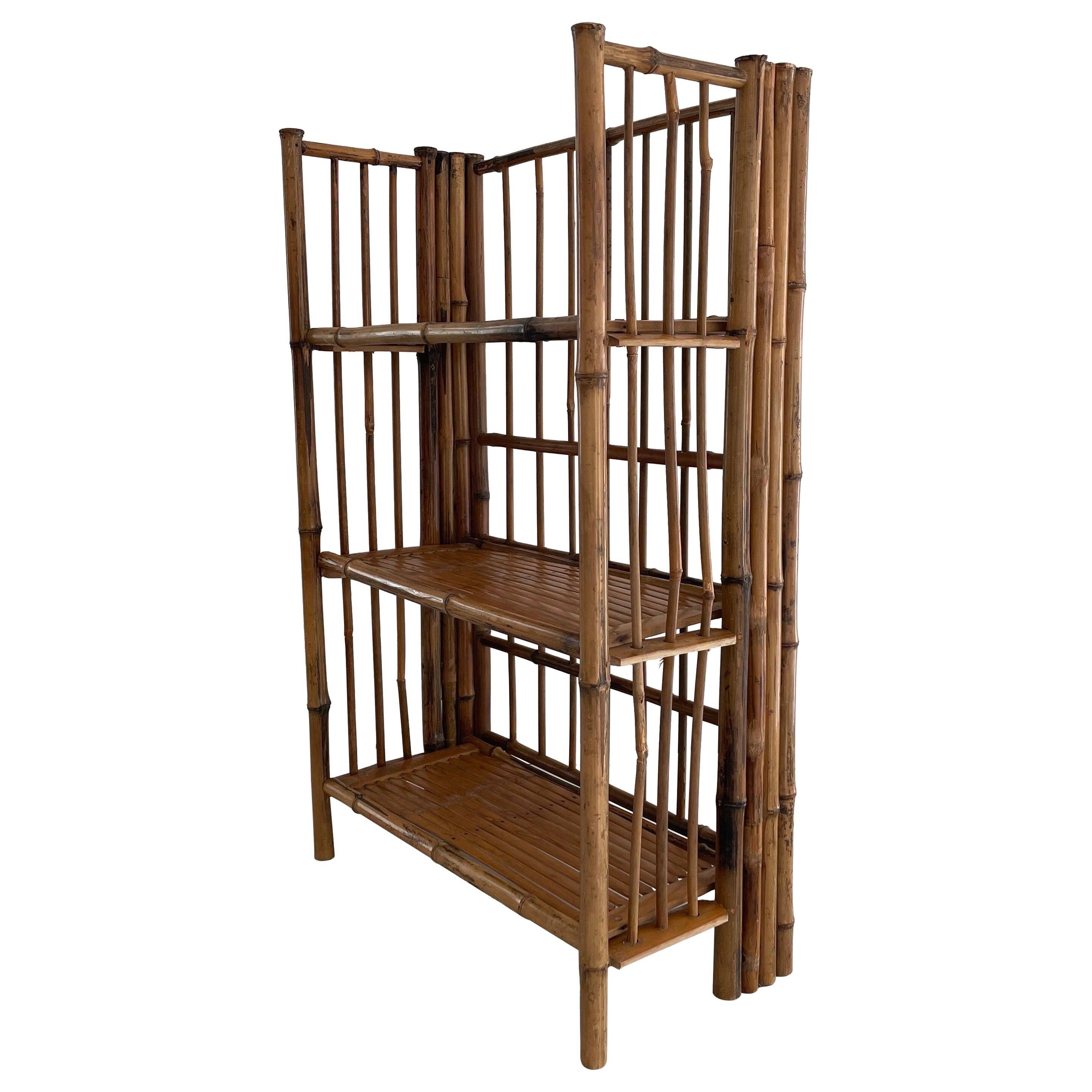 Folding bamboo shelf, 1960, Italy
