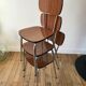 Trio of brown formica chairs 70s