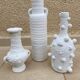 Set de 3 vases vintage blanchis