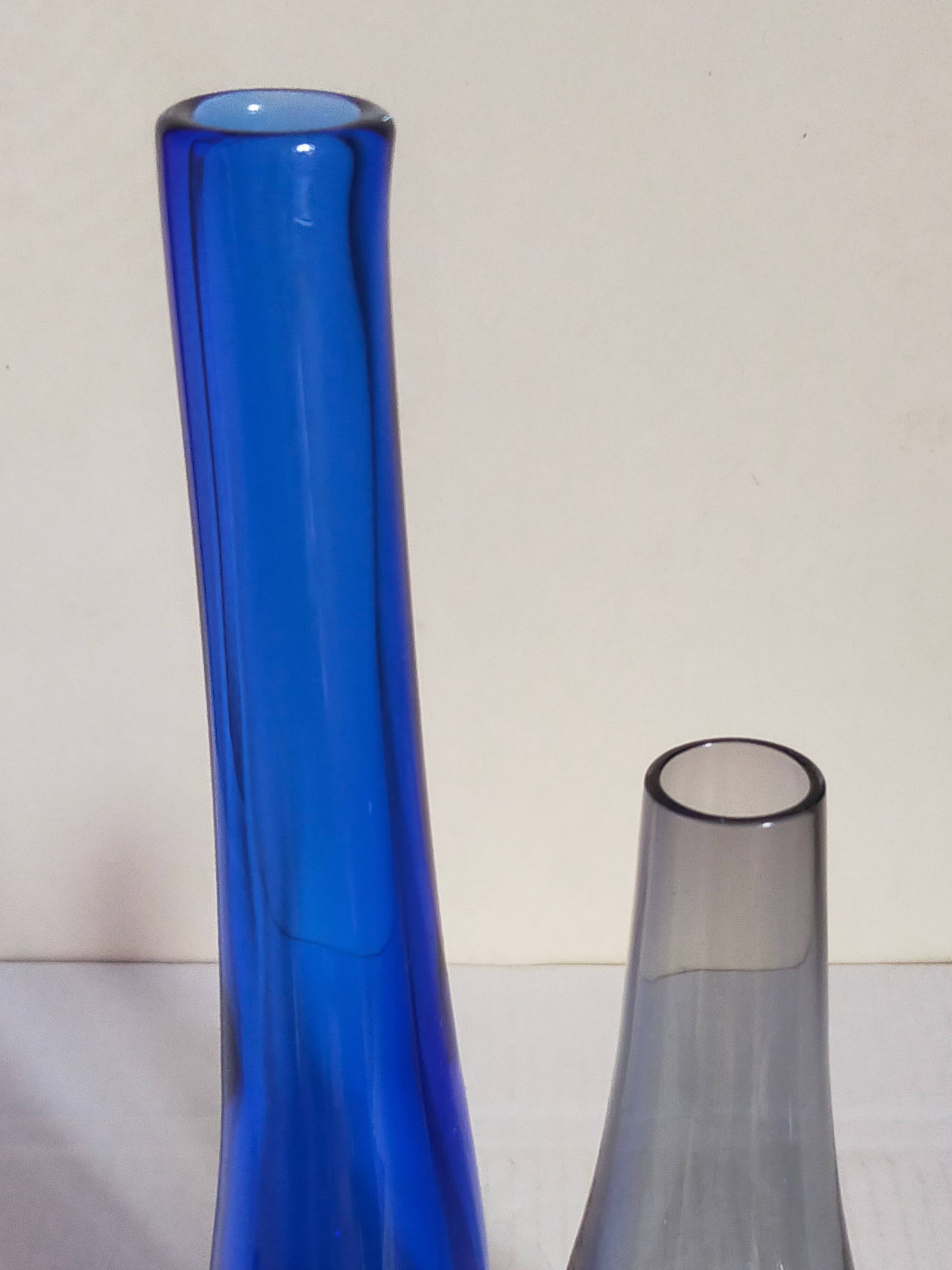 Duo of vintage glassblower soliflores