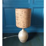 Vintage stoneware and cork lamp