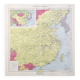 Vintage map Asia China Korea 43x43cm from 1950