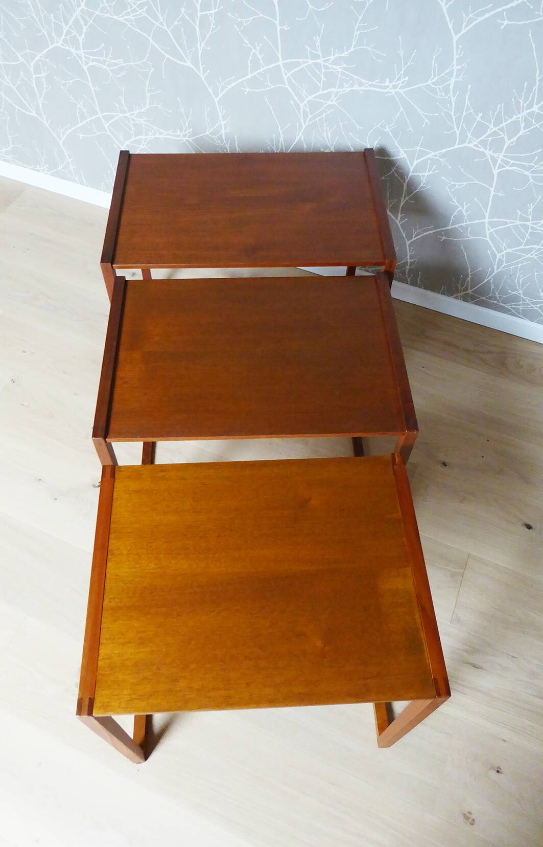 Small teak nesting tables