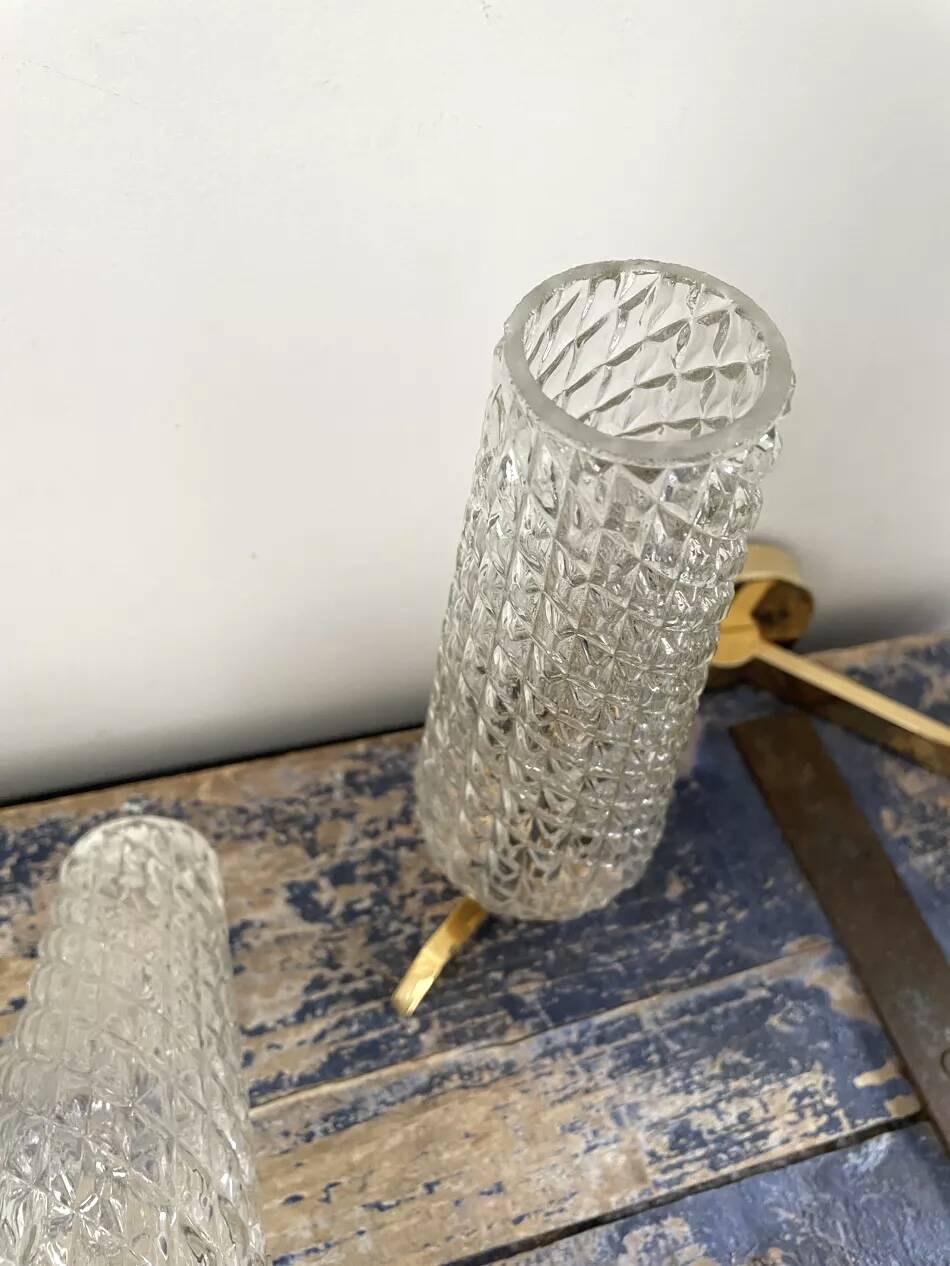 Paire d’appliques doubles dorées