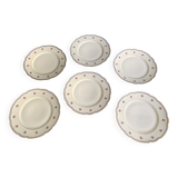 6 Paris porcelain plates, "A la Reine" model, 1890, Damon