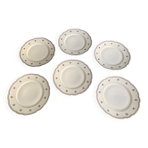 6 Paris porcelain plates, "A la Reine" model, 1890, Damon
