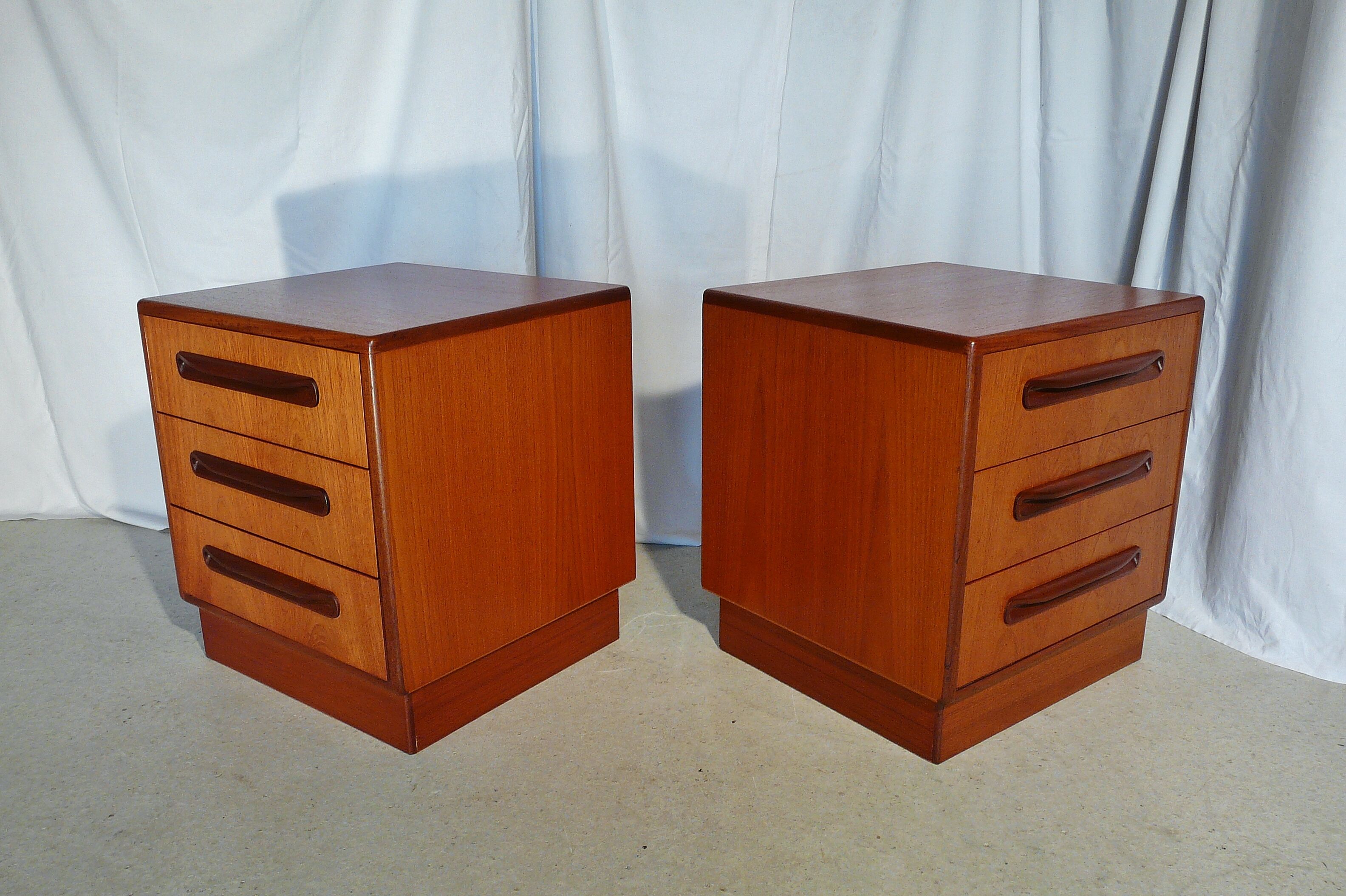 Pair of Scandinavian G Plan teak bedsides