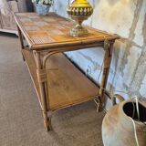 Vintage rattan console