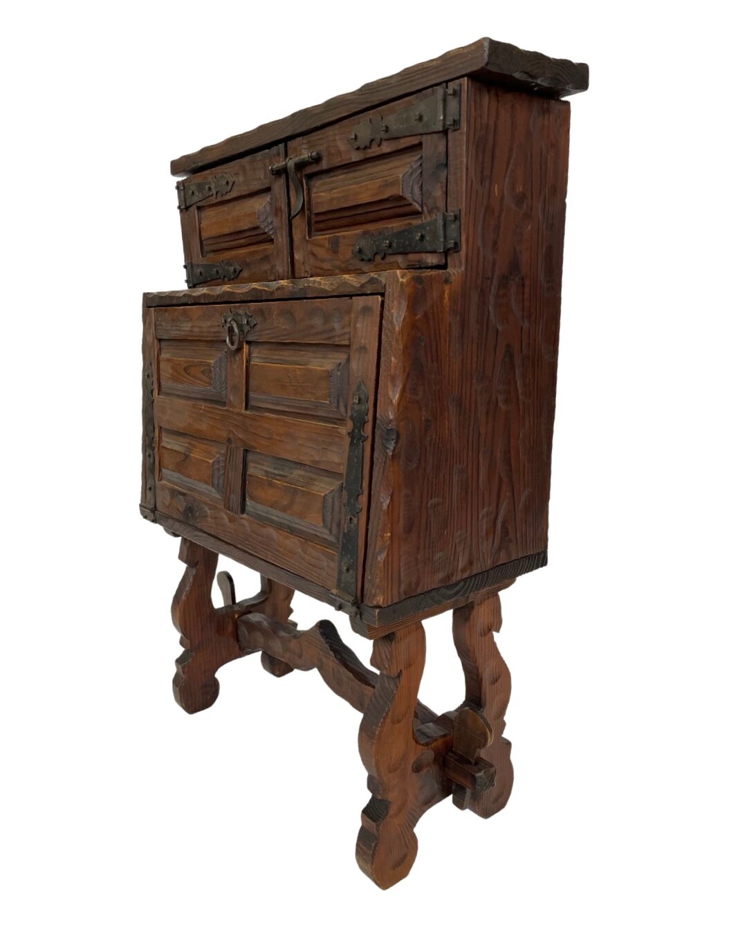 Vintage brutalist spanish wall cabinet cupboard design