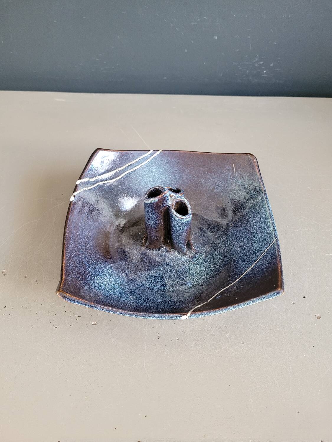 Ceramic trinket tray/pencil holder - unique piece