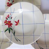 4 vintage Niderviller soup plates, Saumur model 220502