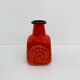 Scheurich West Germany Bay ceramic vase orange with blue fossils, 1970s