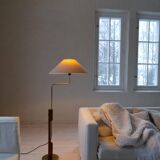 Mid-Century Modern Floor Lamp, Teak and Brass Bergboms, Sweden, 1960s