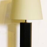Black marble hexagonal lamp in the style of Jules Wabbes