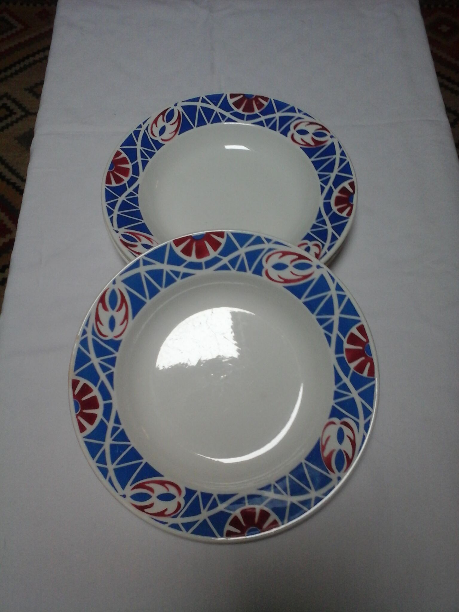 Set of 4 hollow plates, robinson model, from the Sarreguemines