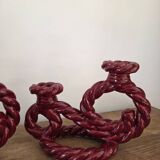 Pair of ceramic candlesticks, Vallauris