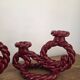 Pair of ceramic candlesticks, Vallauris