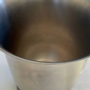 Stainless steel champagne bucket signed Guy Degrenne, antique metal decoration -