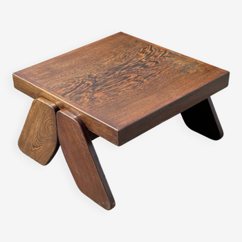 Vintage Coffee Table Wengé Brutalist Postmodern 70's Design