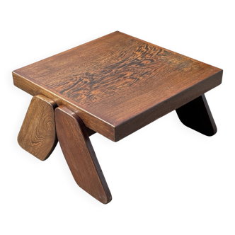 Vintage Coffee Table Wengé Brutalist Postmodern 70's Design