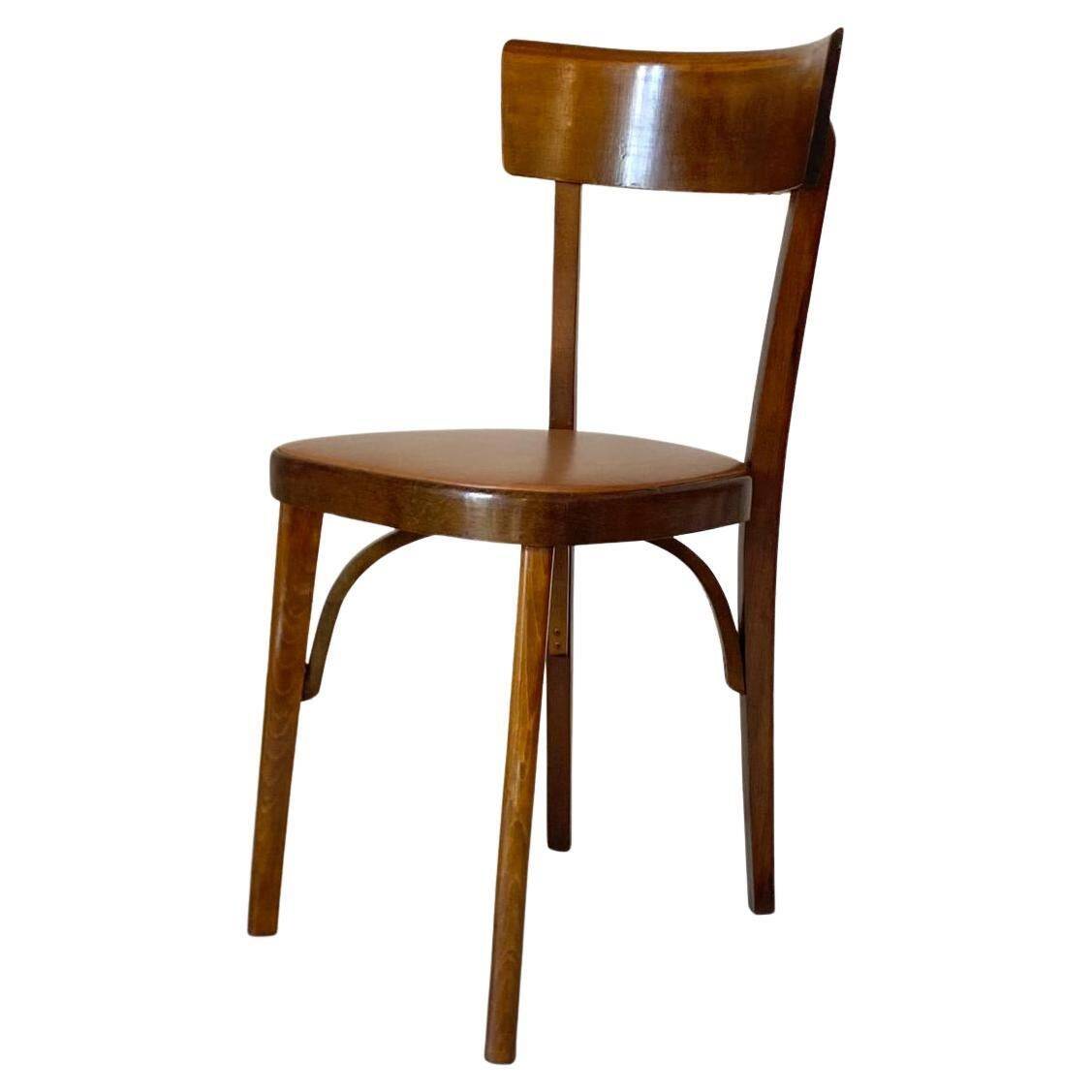 Bistro Wood Chairs, Set of Six, Italy 1950