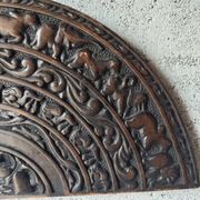 Carved wooden fronton mural – Asian craftsmanship