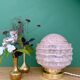Vintage art deco globe table lamp in pink and gold Clichy glass